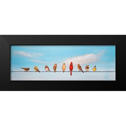Sweet Birds on a Wire I Black Modern Wood Framed Art Print by Iafrate, Sandra