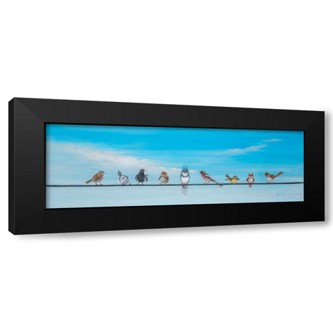 Sweet Birds on a Wire II Black Modern Wood Framed Art Print with Double Matting by Iafrate, Sandra