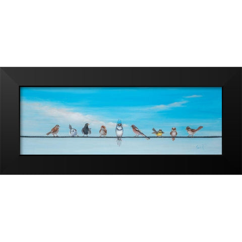 Sweet Birds on a Wire II Black Modern Wood Framed Art Print by Iafrate, Sandra