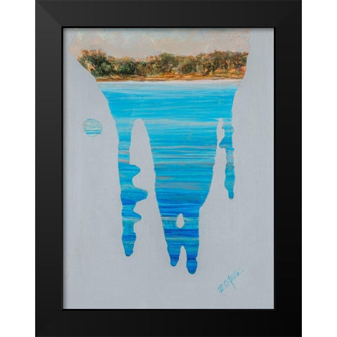 Running Water I Black Modern Wood Framed Art Print by Iafrate, Sandra