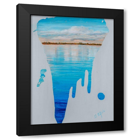 Running Water II Black Modern Wood Framed Art Print by Iafrate, Sandra