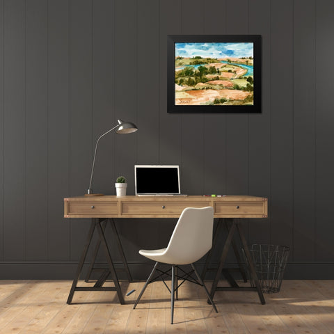 Sunset Village II Black Modern Wood Framed Art Print by Wang, Melissa