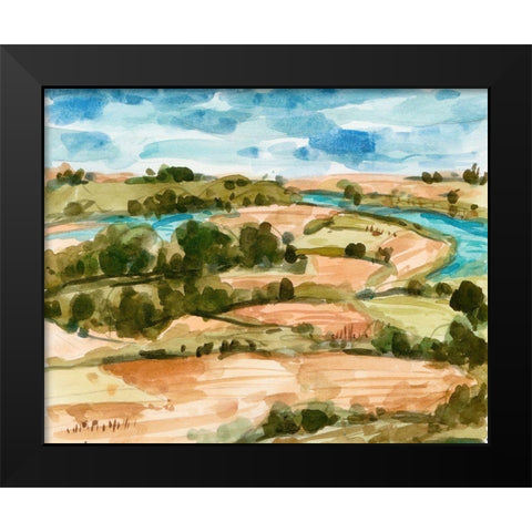 Sunset Village II Black Modern Wood Framed Art Print by Wang, Melissa