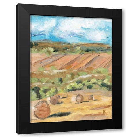 Hay Bales I Black Modern Wood Framed Art Print with Double Matting by Wang, Melissa