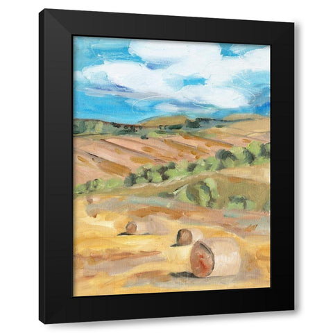 Hay Bales II Black Modern Wood Framed Art Print with Double Matting by Wang, Melissa