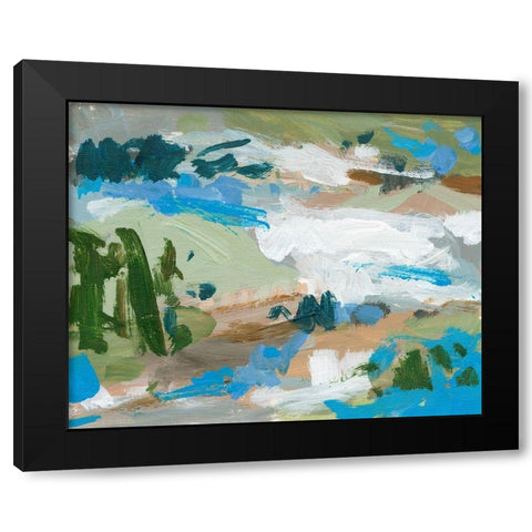 Mountain River I Black Modern Wood Framed Art Print with Double Matting by Wang, Melissa