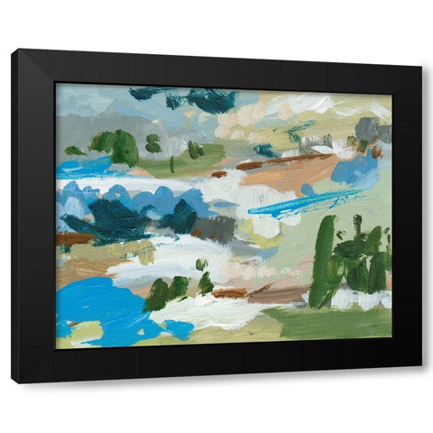 Mountain River II Black Modern Wood Framed Art Print with Double Matting by Wang, Melissa