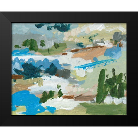 Mountain River II Black Modern Wood Framed Art Print by Wang, Melissa