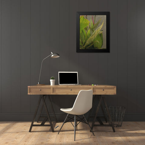 Non-Embellished Dramatic Leaves II Black Modern Wood Framed Art Print by Zarris, Charliklia