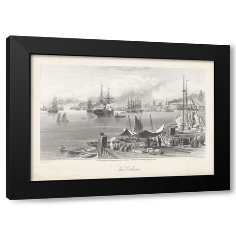 New Orleans Black Modern Wood Framed Art Print with Double Matting by Bryant, William Cullen