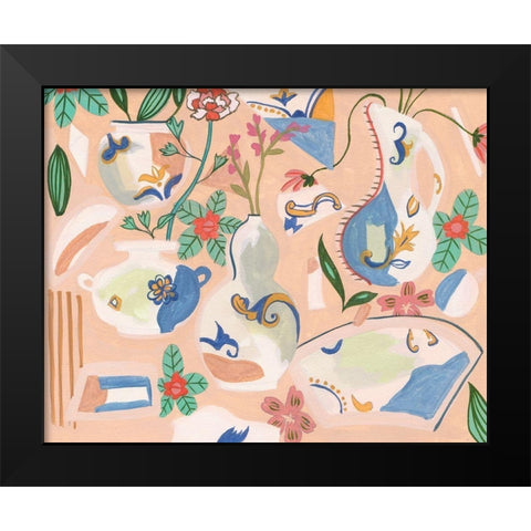 Chinoiserie Ming I Black Modern Wood Framed Art Print by Wang, Melissa