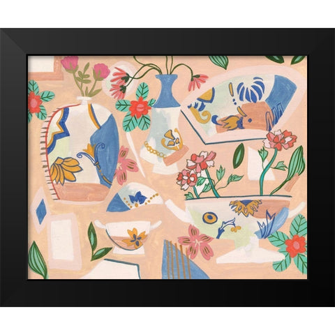 Chinoiserie Ming II Black Modern Wood Framed Art Print by Wang, Melissa