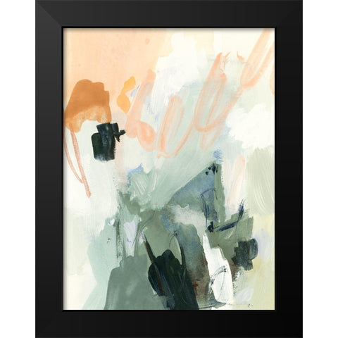 Moss and Peach I Black Modern Wood Framed Art Print by Barnes, Victoria