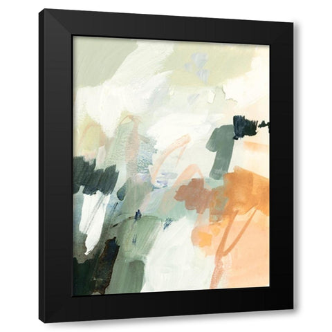 Moss and Peach II Black Modern Wood Framed Art Print with Double Matting by Barnes, Victoria