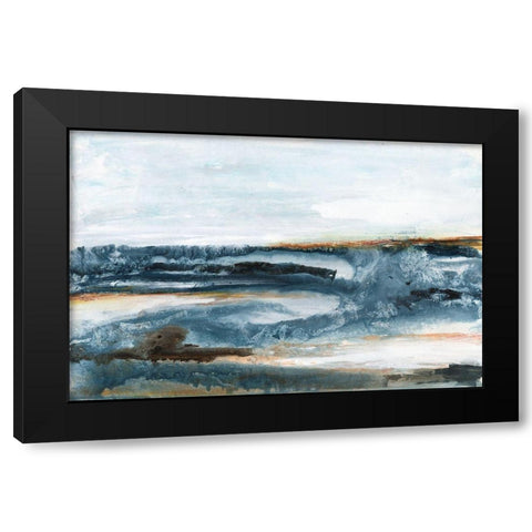 Ocean Blues I Black Modern Wood Framed Art Print with Double Matting by Bramma, Lila