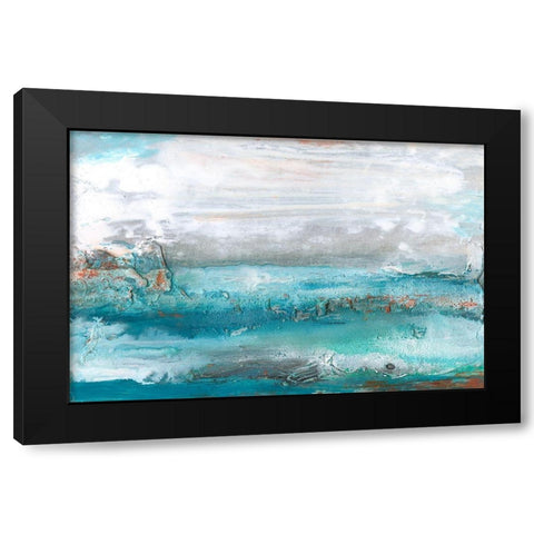 Aqua Sea I Black Modern Wood Framed Art Print by Bramma, Lila