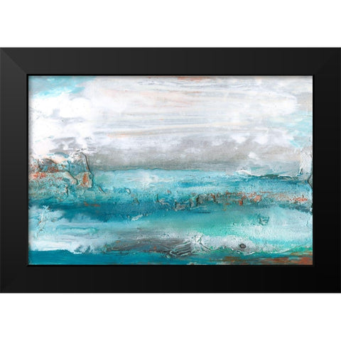 Aqua Sea I Black Modern Wood Framed Art Print by Bramma, Lila