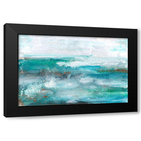 Aqua Sea II Black Modern Wood Framed Art Print by Bramma, Lila
