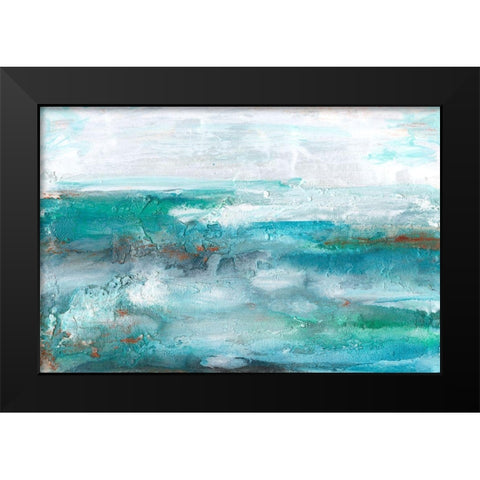 Aqua Sea II Black Modern Wood Framed Art Print by Bramma, Lila