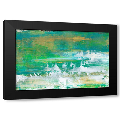 Chartreuse and Aqua I Black Modern Wood Framed Art Print with Double Matting by Bramma, Lila