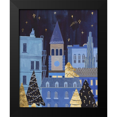 Holiday Night II Black Modern Wood Framed Art Print by Wang, Melissa