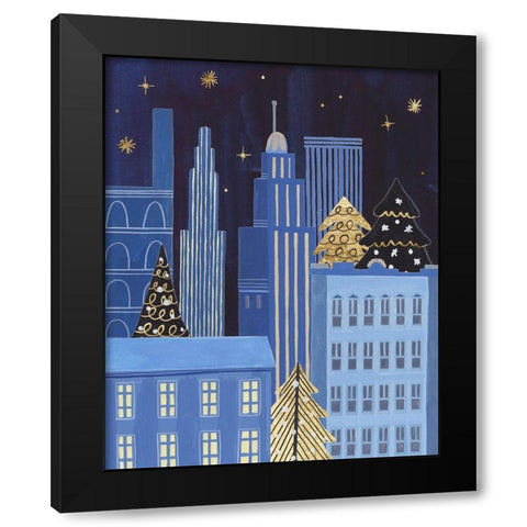 Holiday Night III Black Modern Wood Framed Art Print with Double Matting by Wang, Melissa