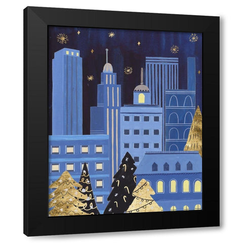 Holiday Night IV Black Modern Wood Framed Art Print with Double Matting by Wang, Melissa