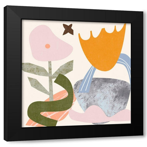 Lunar Flower IV Black Modern Wood Framed Art Print with Double Matting by Wang, Melissa