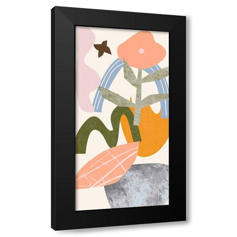 Lunar Flower V Black Modern Wood Framed Art Print with Double Matting by Wang, Melissa