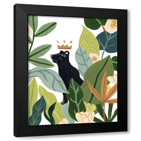 Panther Magic II Black Modern Wood Framed Art Print with Double Matting by Vess, June Erica