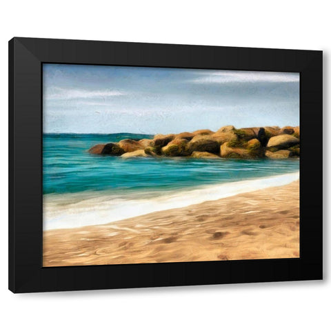 Ocean Rocks I Black Modern Wood Framed Art Print with Double Matting by Saunders, Alonzo