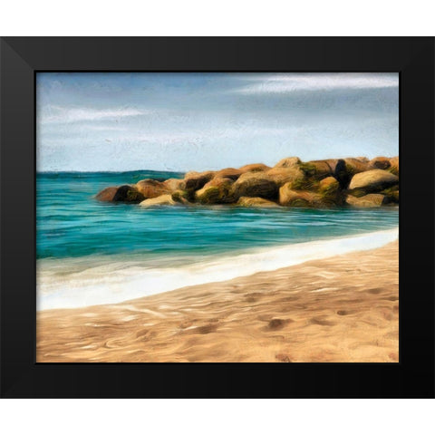 Ocean Rocks I Black Modern Wood Framed Art Print by Saunders, Alonzo