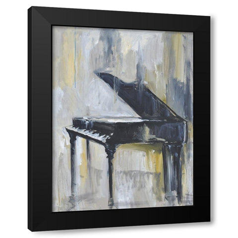 Piano in Gold I Black Modern Wood Framed Art Print with Double Matting by Stevens, Allayn