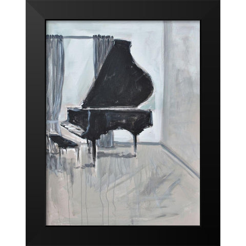 Piano Blues II Black Modern Wood Framed Art Print by Stevens, Allayn