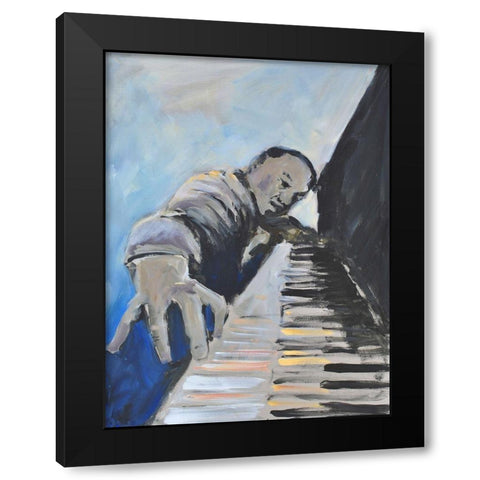 Listen to the Music II Black Modern Wood Framed Art Print by Stevens, Allayn