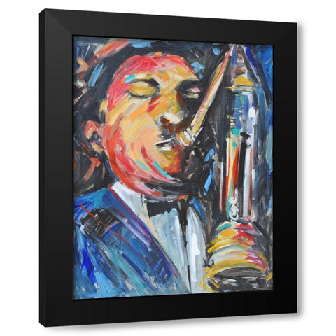 Listen to the Music III Black Modern Wood Framed Art Print by Stevens, Allayn