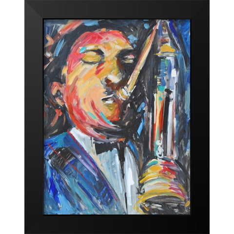Listen to the Music III Black Modern Wood Framed Art Print by Stevens, Allayn