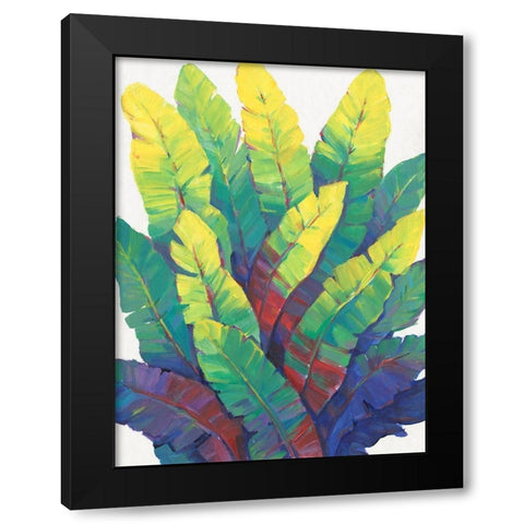 Sunlit Banana Leaves I Black Modern Wood Framed Art Print by OToole, Tim