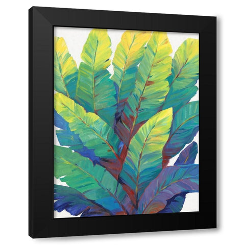 Sunlit Banana Leaves II Black Modern Wood Framed Art Print by OToole, Tim