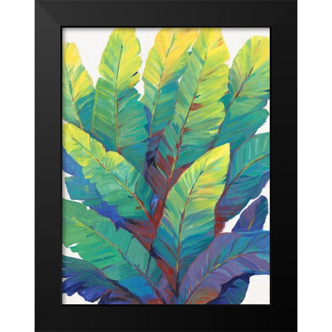 Sunlit Banana Leaves II Black Modern Wood Framed Art Print by OToole, Tim