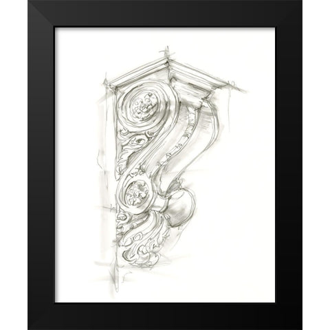 Corbel Sketch I Black Modern Wood Framed Art Print by Harper, Ethan