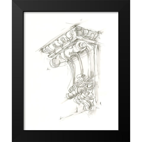 Corbel Sketch II Black Modern Wood Framed Art Print by Harper, Ethan