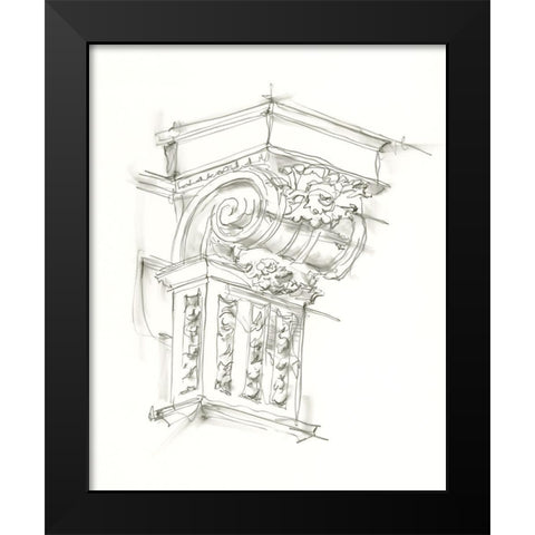 Corbel Sketch III Black Modern Wood Framed Art Print by Harper, Ethan