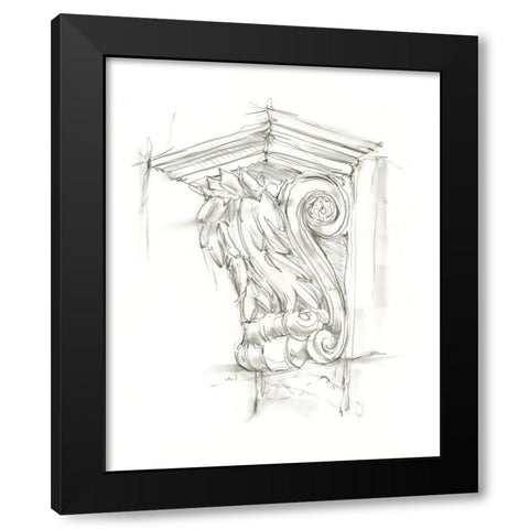 Corbel Sketch IV Black Modern Wood Framed Art Print with Double Matting by Harper, Ethan