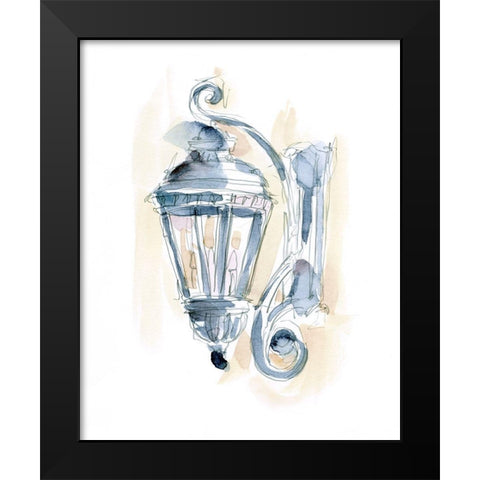 Watercolor Street Lamp II Black Modern Wood Framed Art Print by Harper, Ethan