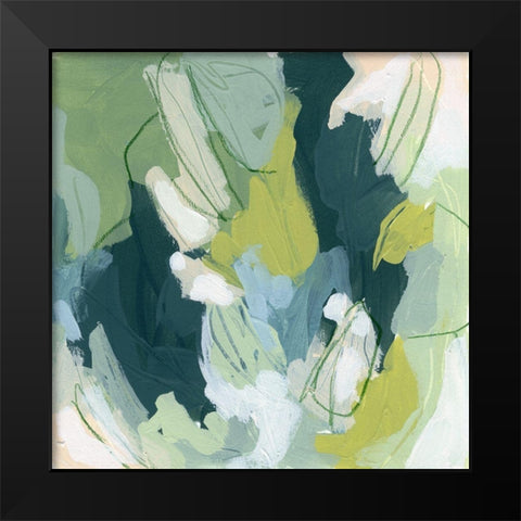 Emerald Storm I Black Modern Wood Framed Art Print by Vess, June Erica