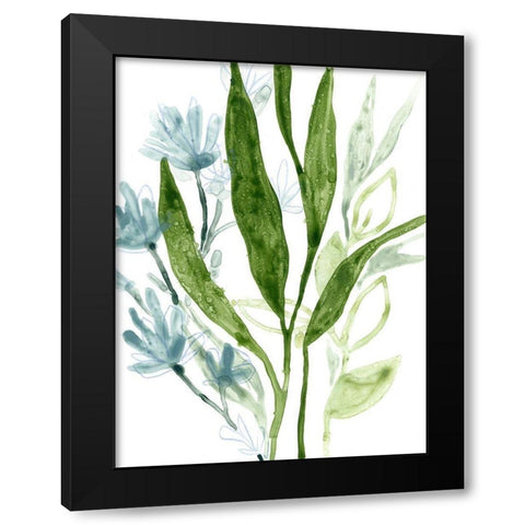 Meadow Blues IV Black Modern Wood Framed Art Print with Double Matting by Vess, June Erica