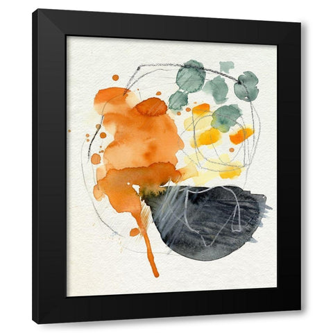 Splat II Black Modern Wood Framed Art Print with Double Matting by Parker, Jennifer Paxton