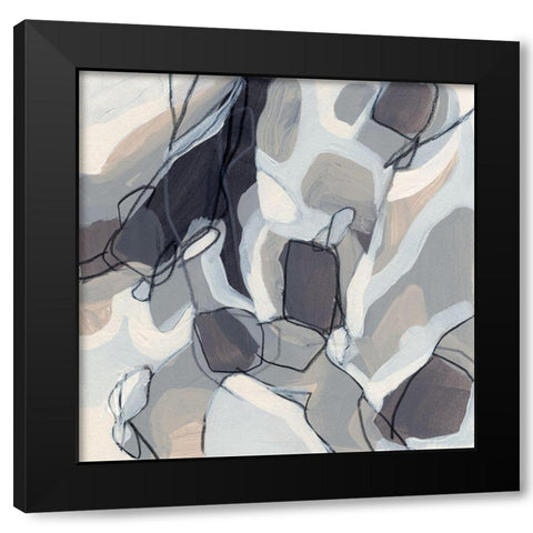 Graphite Swirl III Black Modern Wood Framed Art Print with Double Matting by Vess, June Erica