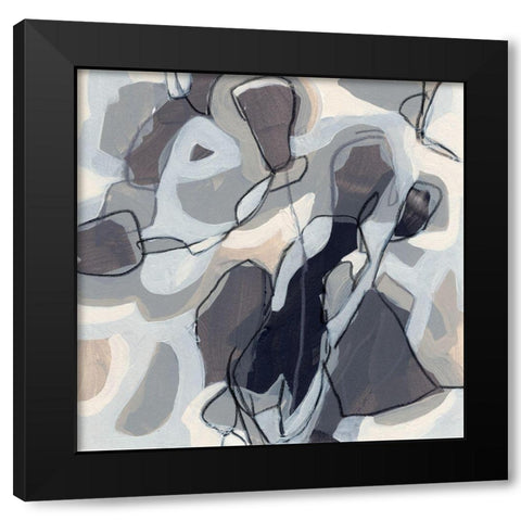 Graphite Swirl IV Black Modern Wood Framed Art Print with Double Matting by Vess, June Erica